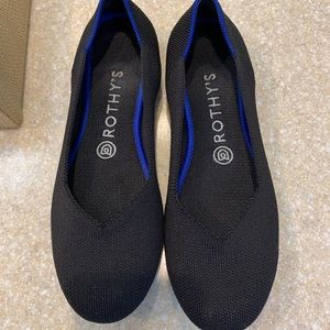 ROTHY'S The Flat Solid Black Ballet Flats 8